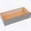 Lit double superposé double au-dessus de simple et simple, lit superposé triple en bois avec tiroirs et garde-corps, gris (ANCIEN SKU: LT000443AAE-1)