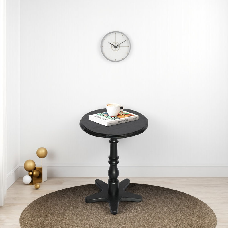 Petite table d'appoint ronde 15,75 pouces, Noir