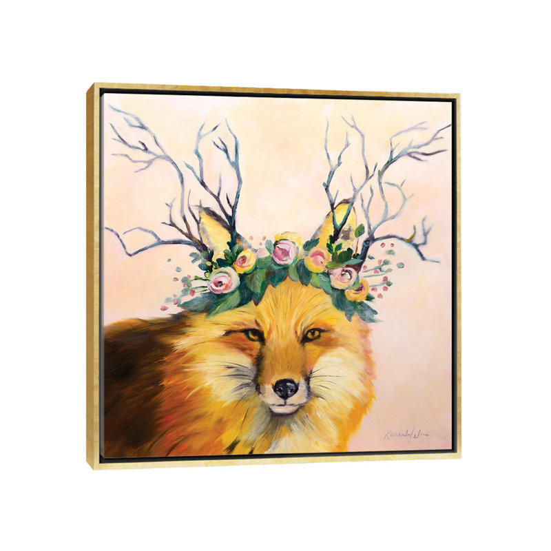 "Intentions is everything" par Karen Weber, reproduction d’art, H 26 po x l 26 po x P 1,5 po, Toile encadrée d'or