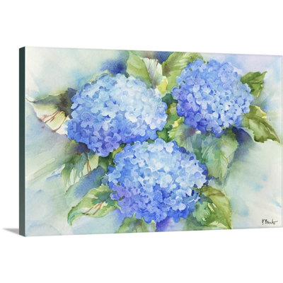 Art sur toile bleu ciel hortensia