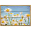 Fleur, champ de marguerites blanches sur des panneaux effet bois rétro, illustrations florales, art moderne, rustique, paysage-101091067-101091071