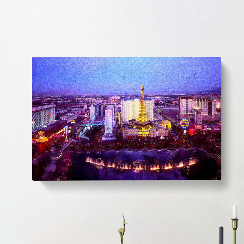 The Las Vegas Strip And Skyline In Nevada - Wrapped Canvas, 35cm H x 50cm W x 3cm D