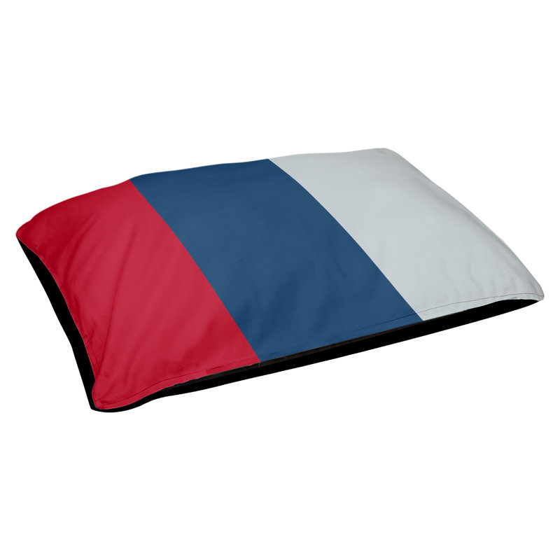 Oreiller Maryland, Grand (l 40 po x P 30 po x H 14 po), Rouge / bleu marine / argent