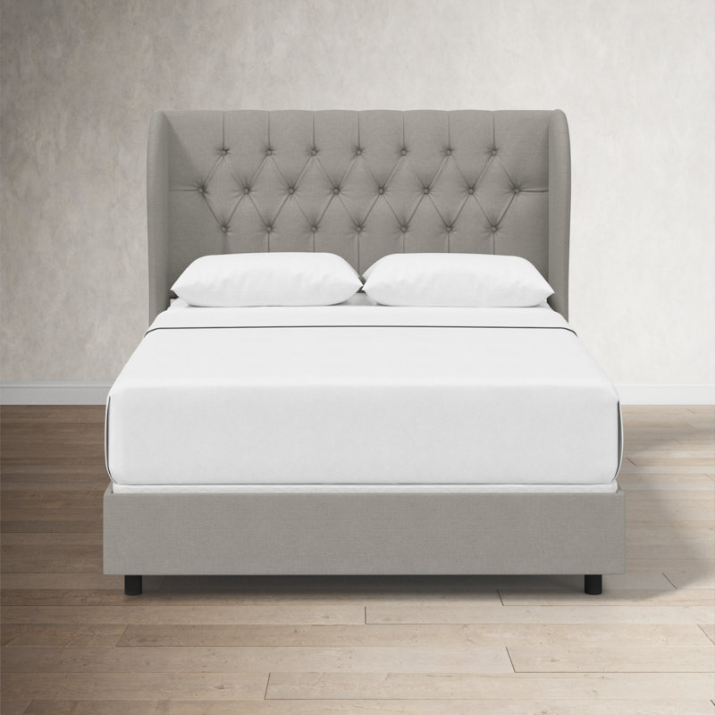 Tomey Upholstered Bed, California King, Zuma Pumice Textured Linen