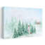 Decorating Winter Trees Peaceful Serene Abstract Christmas Tree Evergreen Tree Dog Forest Landscape Wall Art Print by Rosana Laiz Blursbyai - Wrapped Canvas Print-1194130351