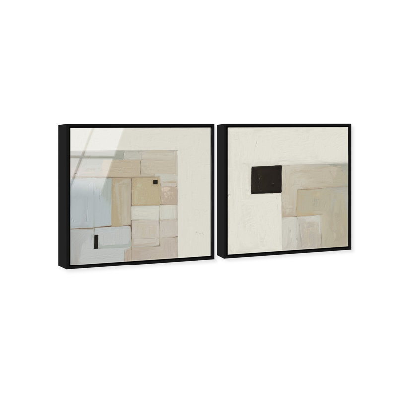 Soft Roughness Set Set by Oliver Gal, 13"H x 13"W, Black Floater Frame