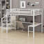 Lit mezzanine avec bureau en L et port USB, garde-robe, tablette et DEL