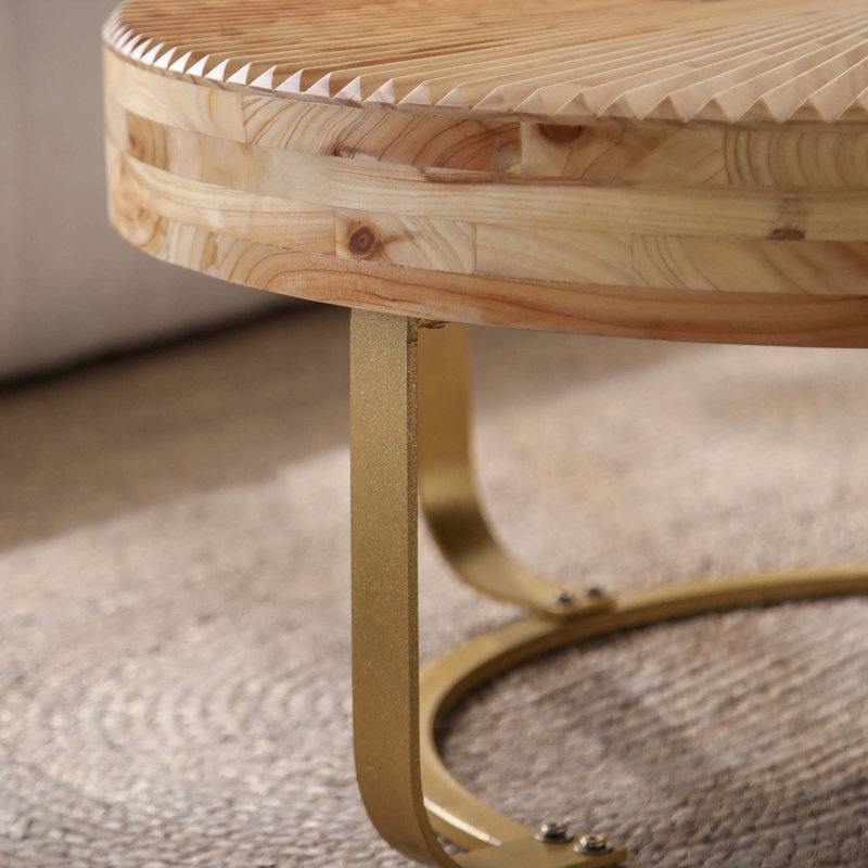 Table basse ronde, Doré