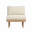 Chaise d'extérieur sans accoudoirs en bois d'acacia avec dossier en corde et coussin résistant aux intempéries