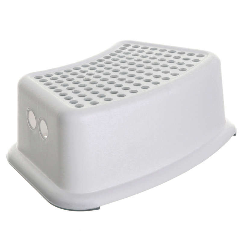 Step Stool, White/Grey