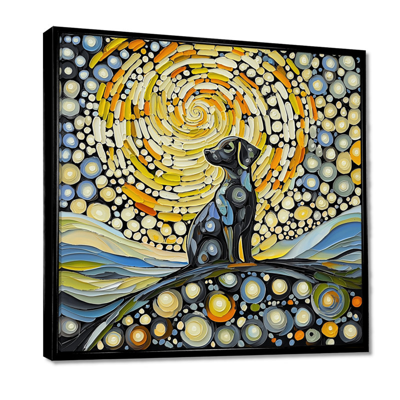Tourbillon tourbillon de labrador, Floater Framed Print without Mat, Black, 16" H x 16" W