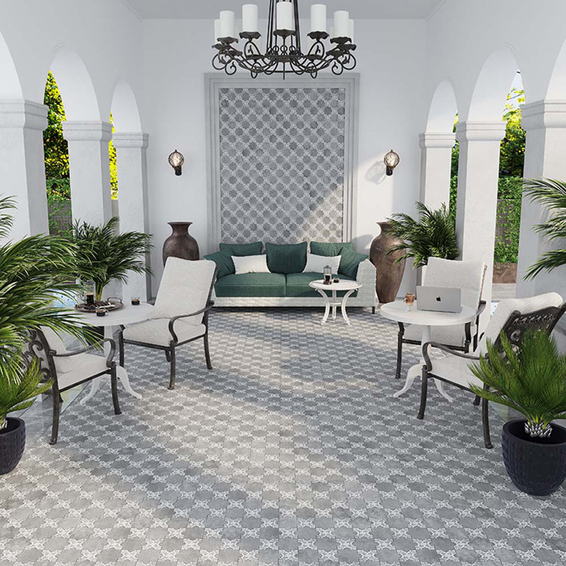 Siena 5.35'' W x 5.35'' L Ceramic Singular Tile, Light Gray