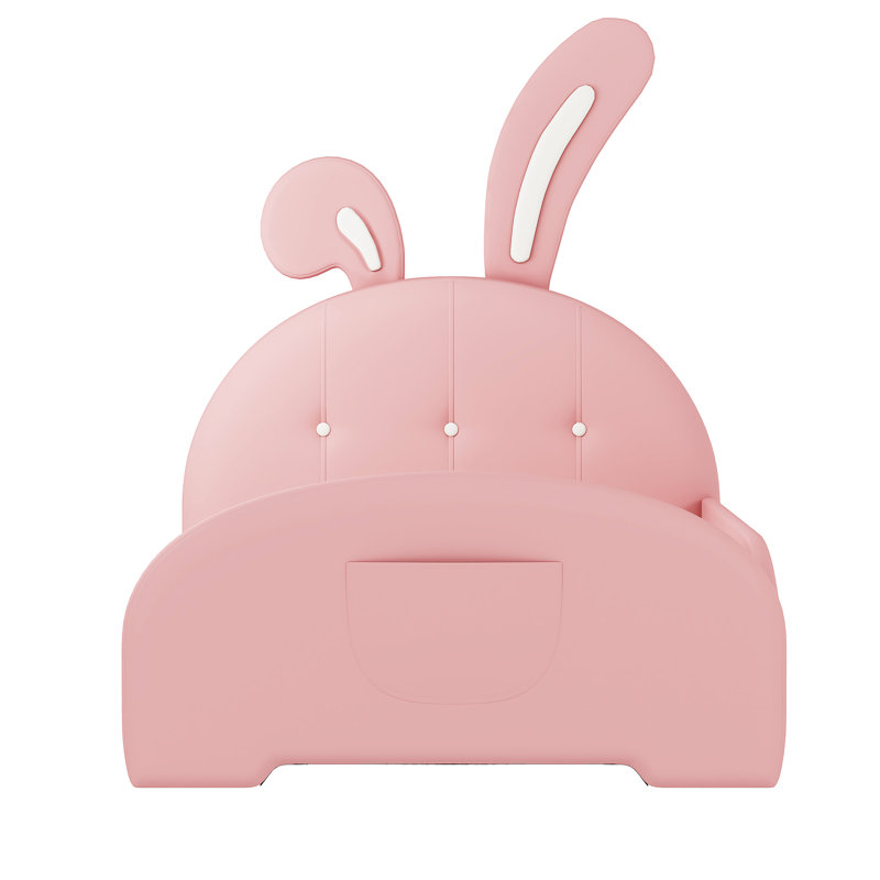 Lit plateforme tapissier simple avec tête de lit et lit rose durable, Rose