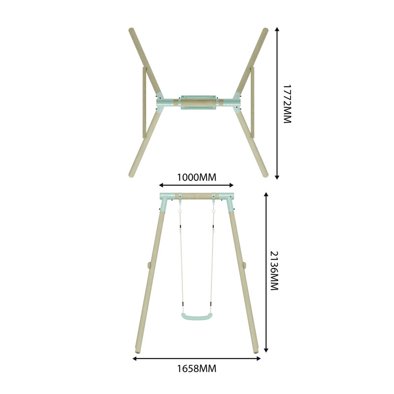 Mercia Wooden Round Pole Single Swing