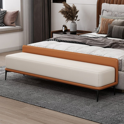 Banc rembourré orange