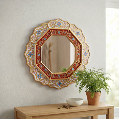 Goudy Solid Wood Octagon Mirror