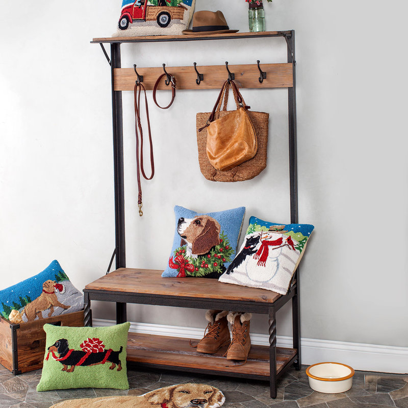 Hall Tree Coat Rack with Shoe Storage