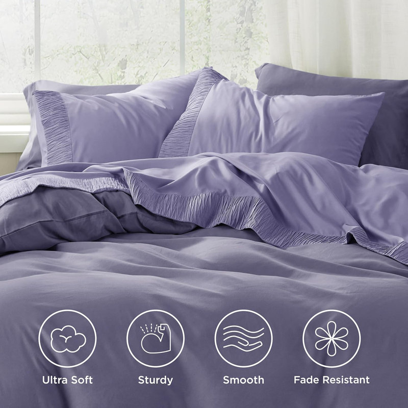 Bedsure Polyester Microfiber Sheet Set Hotel Luxury Sheets, Easy Care Cooling Bed Sheet Set 84GSM(101" x 107")GentleSoft™️
