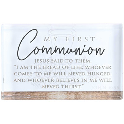 Tabletop Glass Plaque Communion John6:35