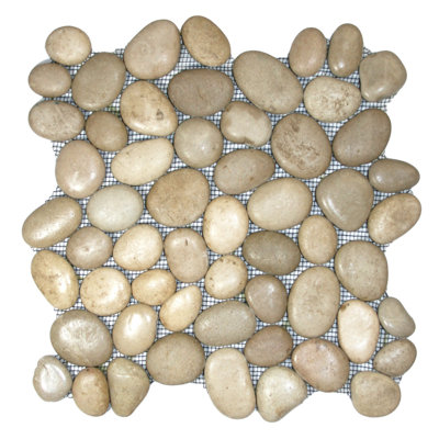 Yangtze Random Sized Natural Stone Mosaic Tile in Java Tan