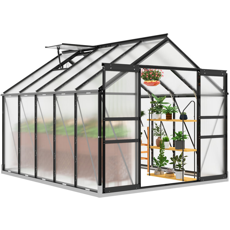 Balconera Polycarbonate Greenhouse, 122.4", Satin Black