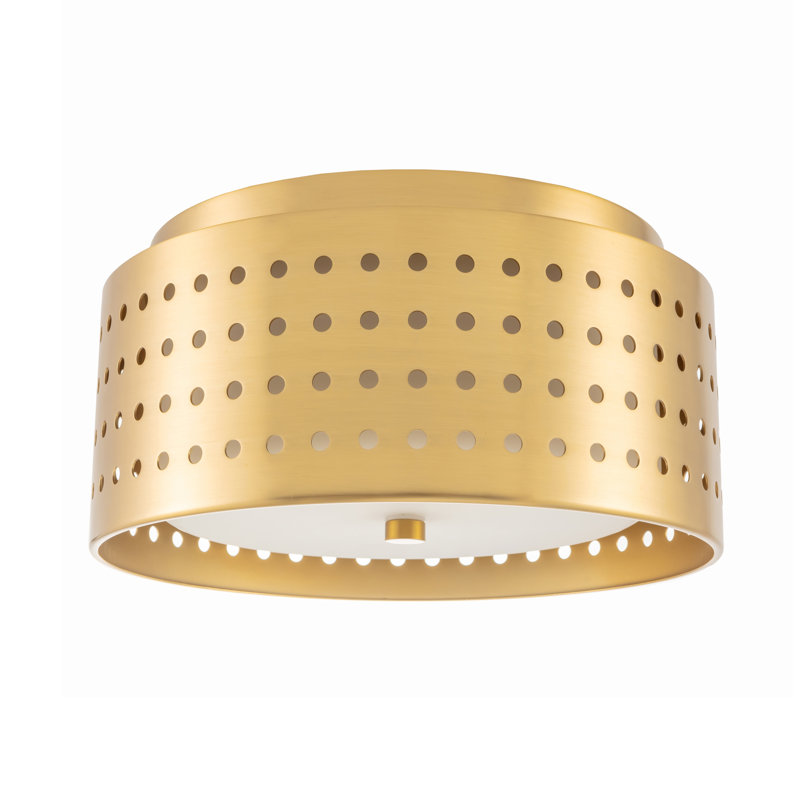 Glass Flush Mount, Brushed Gold