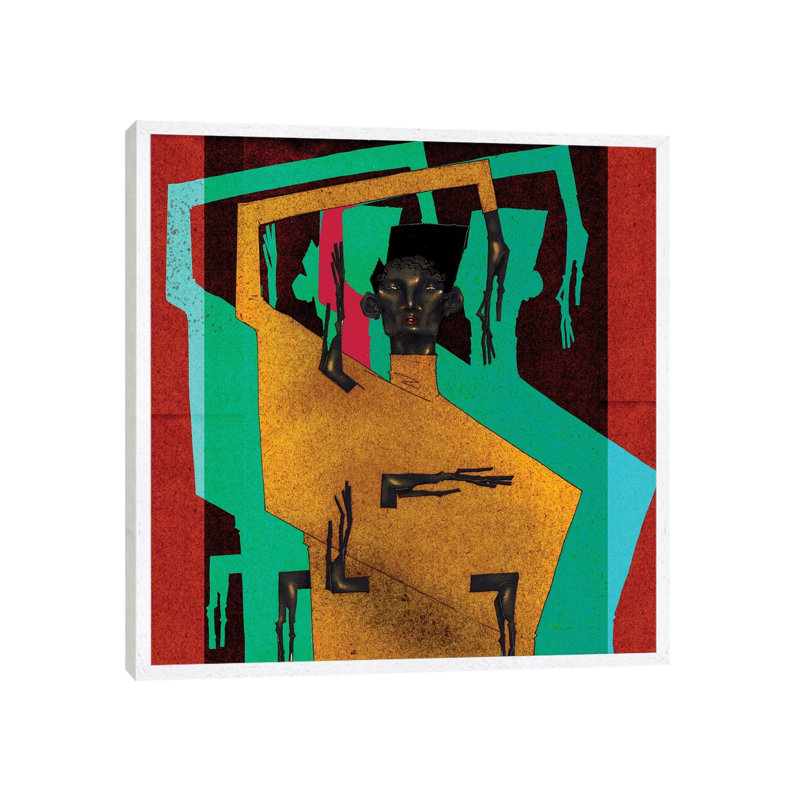 Voguer II by DEMÖ - Painting on Canvas, White Framed, 66.04cm H x 66.04cm W x 3.81cm D