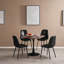 Ensemble de salle à manger 5 pièces de style Mid-Century moderne avec plateau en panneau de fibres à densité moyenne et piédestal en métal, 4 chaises