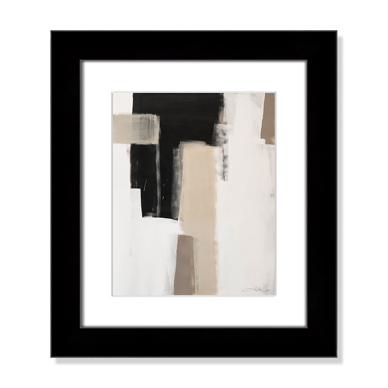 Calvin "Earth Scapes I" Print, 16.5" H x 14.5" W x 1.25" D, Black Cube Frame Matted