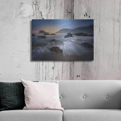 Art mural en métal luxueux «Ecola Mist» par Rick Berk
