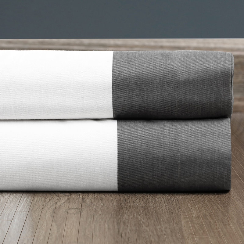 Rideaux en coton Limone Urban Limers, 50 po x 108 po, Blanc cassé chaud / gris
