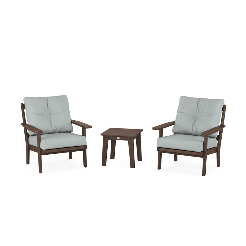 Prairie 3-Piece Deep Seating Set, Mahogany, Spa