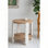 Table d'appoint ronde en bois à deux niveaux avec pieds sculptés blancs - brun naturel
