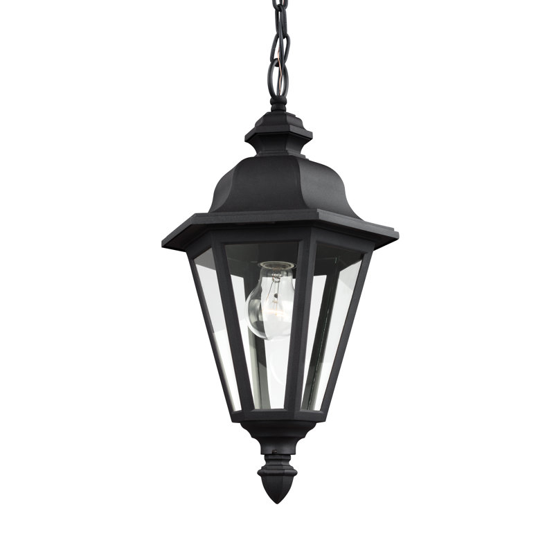Brentwood One Light Outdoor Pendant from Generation Lighting , Black