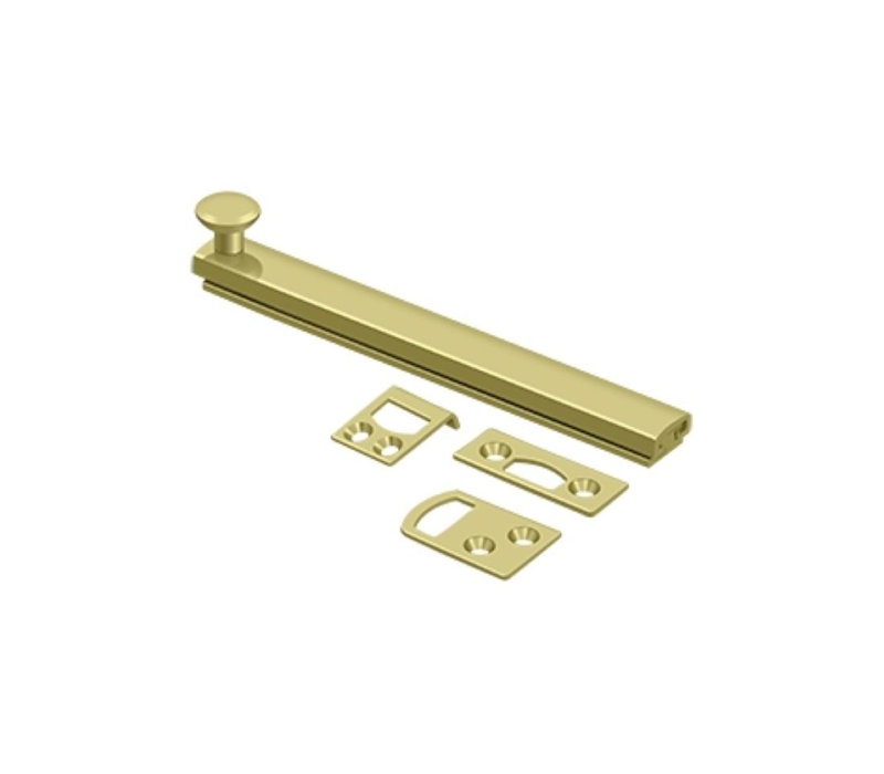 Boulon de surface 4 po Deltana 4SBCS3, vis dissimulée, HD en laiton poli, Laiton poli, H 1,9375 po x l 4 po x P 1,5625 po
