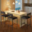Upholstered Bar Stools with Back & Footrest, Dining Room-659656087-659656088-659656089