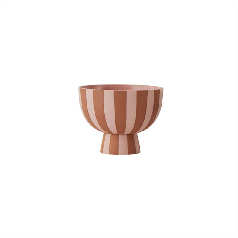 Toppu Ceramic Serving Bowl, Orange/White