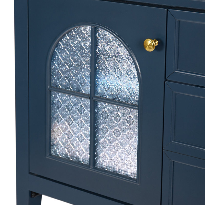 Armoire de salle de bain 35,6 ", seulement armoire, bleu, Bleu