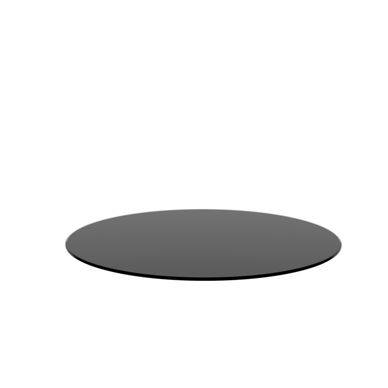 Plateau de table rond en verre trempé, H 0,24 po x l 20 po x P 20 po , Noir