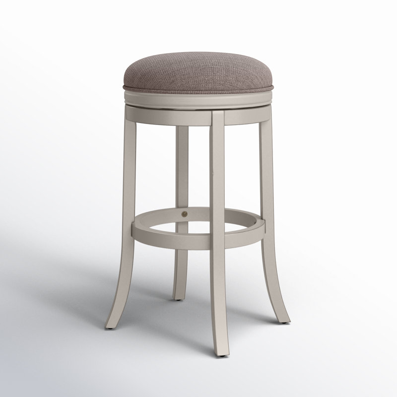 Katherine Swivel Bar Stool, Counter Stool (26" Seat Height), Beige Polyester