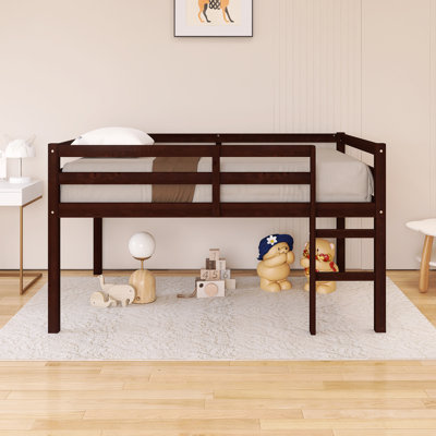 Wood Frame Full Size Loft Bed With Ladder by Harriet Bee
