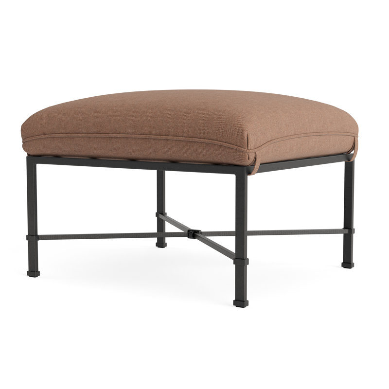 Venetian Outdoor Ottoman, Textured Pewter, Fushion Clay