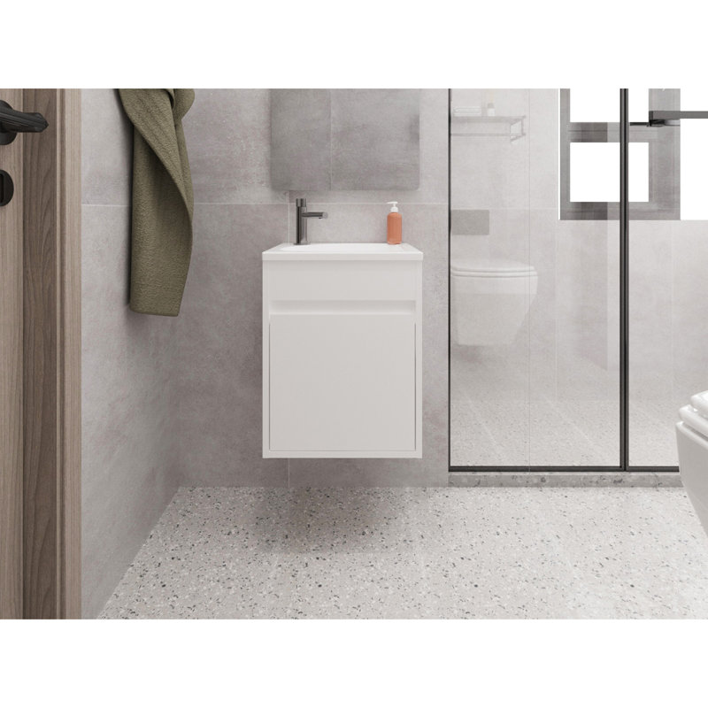 Lavabo pour salle de bain Sutcliffe, blanc, Blanc