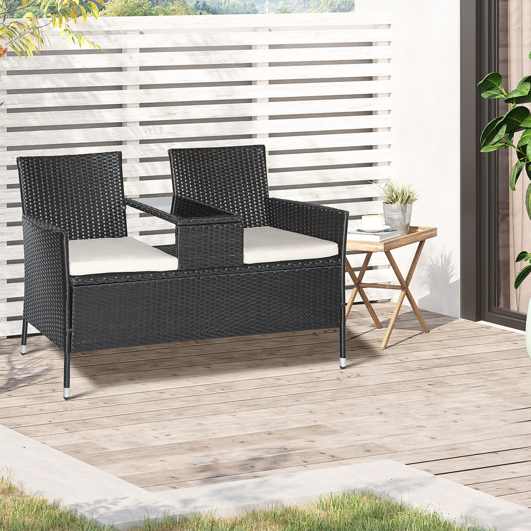 2-Sitzer Lounge-Set Anaelle aus Rattan