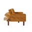 Canapé-lit convertible en cuir synthétique 74,4 po, brun-1350324944
