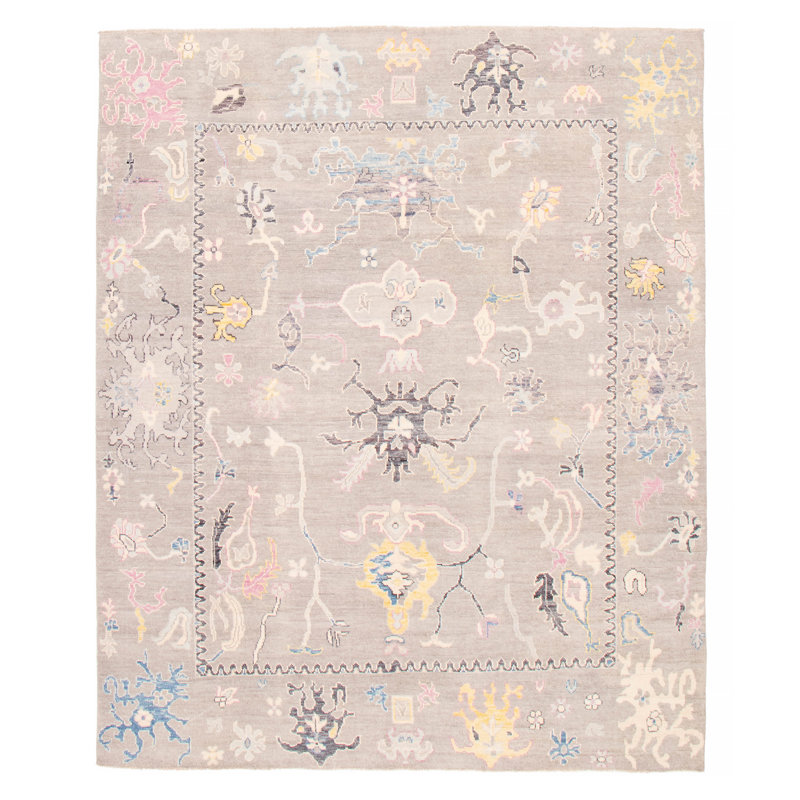 One-of-a-Kind 8'4" x 9'7" New Age Rectangle Wool Area Rug in