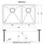 Tirana Low Aqua 33" L x 19" W Double Basin Undermount Kitchen Sink