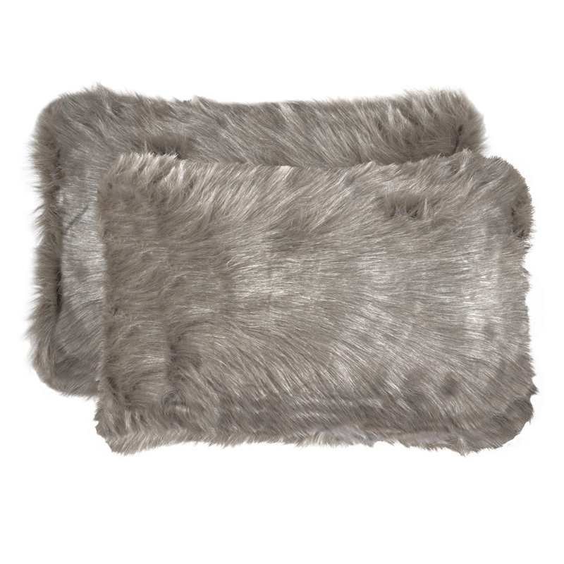 Housse et insert de coussin rectangulaire en fausse fourrure Laplant