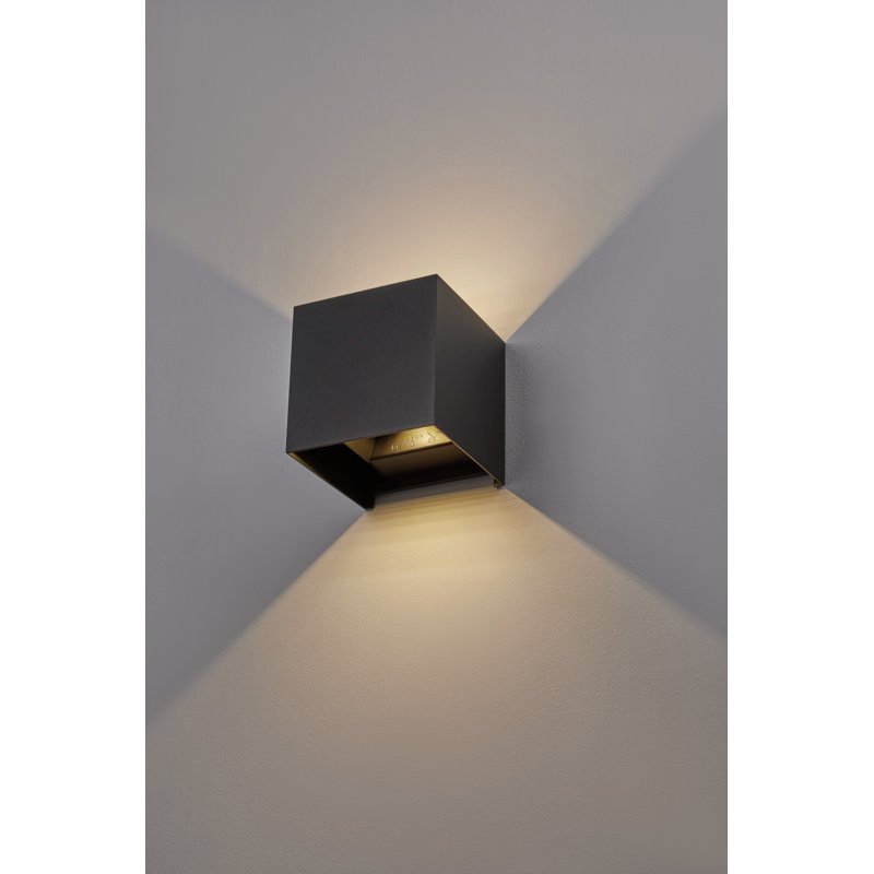 2 - Bulb Integrated LED Outdoor Flush Mount, Black
