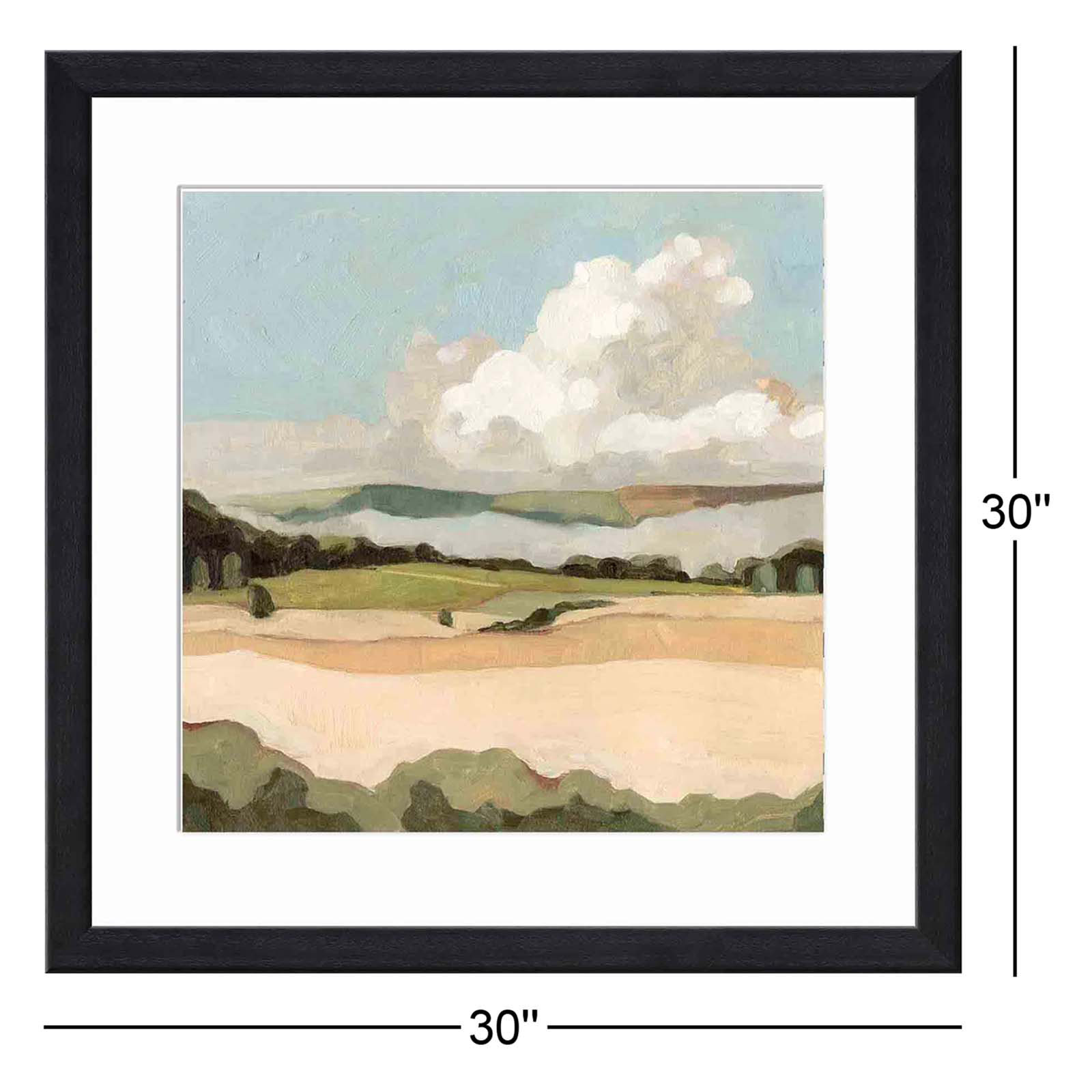Cumulus Landscape II by Emma Scarvey, Black, 30"H x 30"W